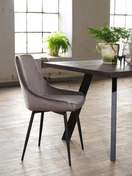 Westwing Sillas Tapizadas En Terciopelo Sierra 2 uds