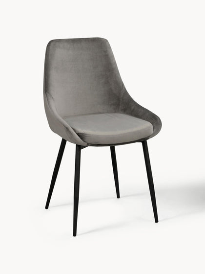 Westwing Sillas tapizadas en terciopelo Sierra 2 uds