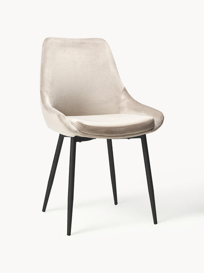 Westwing Sillas tapizadas en terciopelo Sierra 2 uds