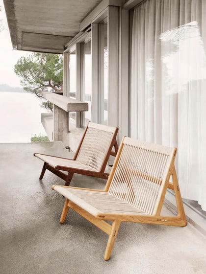 Westwing Sillón Artesanal De Madera De Nogal Con Cojín De Asiento MR01 Initial