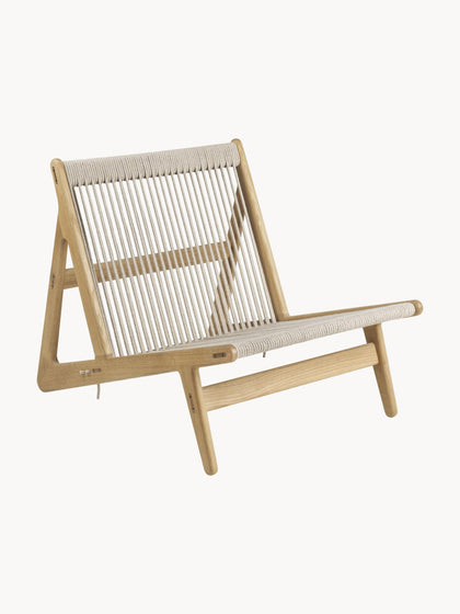 Westwing Sillón Artesanal De Madera De Roble Con Cojín De Asiento MR01 Initial