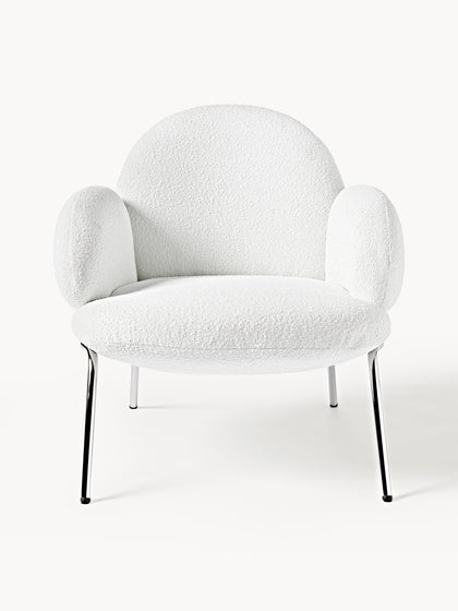 Westwing Sillón Cóctel En Tejido Bouclé Con Patas De Metal Luan