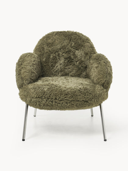 Westwing Sillón De Cuero Sintética Con Patas De Metal Luan