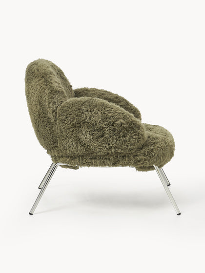 Westwing Sillón De Cuero Sintética Con Patas De Metal Luan