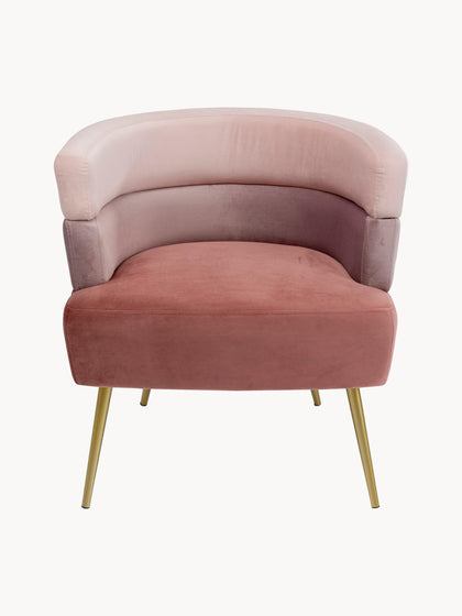 Westwing Sillón De Terciopelo Diseño Retro Sandwich