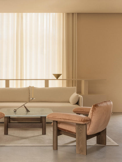 Westwing Sillón De Terciopelo Y Madera De Roble Brasilia