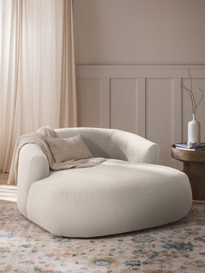 Westwing Sillón Lounge Grande En Tejido Bouclé Sofia