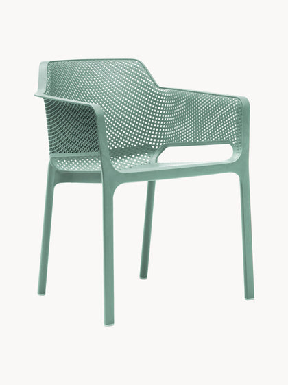 Westwing Sillones de jardín apilables con reposabrazos Net 2 uds