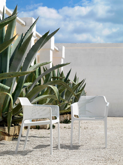 Westwing Sillones De Jardín Apilables Con Reposabrazos Net 2 Uds