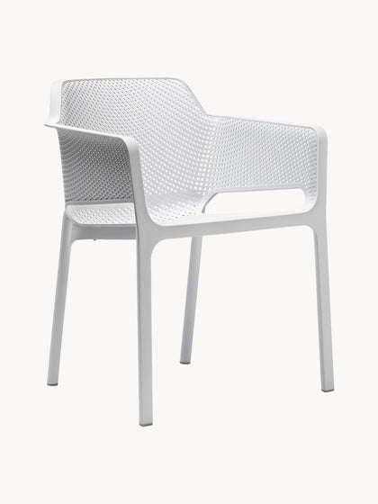 Westwing Sillones de jardín apilables con reposabrazos Net 2 uds