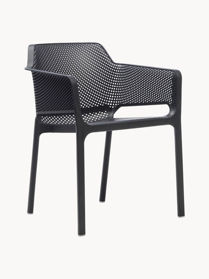 Westwing Sillones de jardín apilables con reposabrazos Net 2 uds