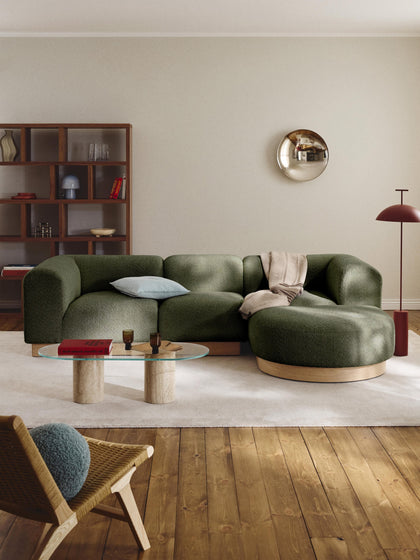 Westwing Sofá Modular Con Reposapiés De Borreguillo Bouclé Natalie (3 Plazas)