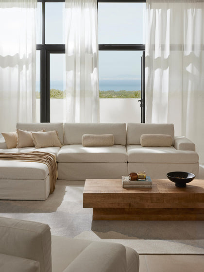 Westwing Sofá Modular Con Reposapiés Izquierdo/derecho Russell (4 Plazas) Desenfundable