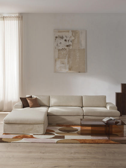 Westwing Sofá Modular Con Reposapiés Izquierdo/derecho Russell (4 Plazas) Desenfundable