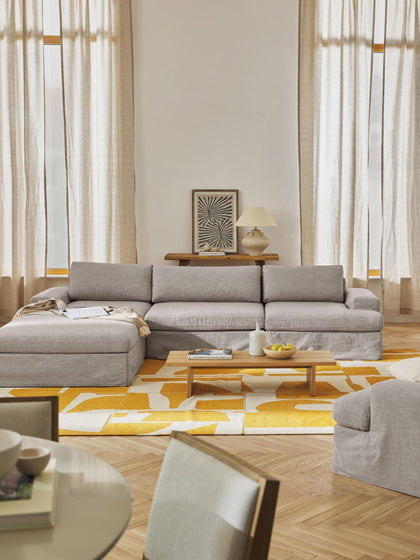 Westwing Sofá Modular Con Reposapiés Izquierdo/derecho Russell (4 Plazas) Desenfundable