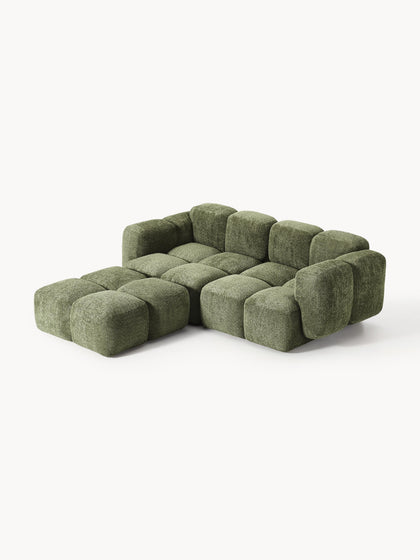 Westwing Sofá Modular De Borreguillo Bouclé Con Reposapiés Tayla (3 Plazas)