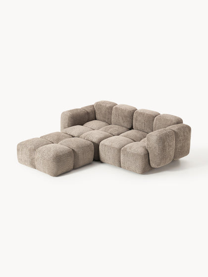 Westwing Sofá Modular De Borreguillo Bouclé Con Reposapiés Tayla (3 Plazas)