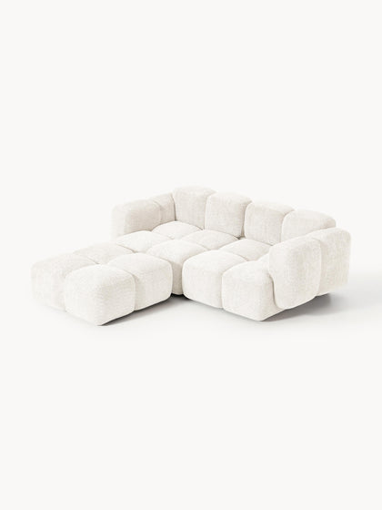 Westwing Sofá Modular De Borreguillo Bouclé Con Reposapiés Tayla (3 Plazas)