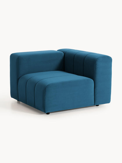 Westwing Sofá Modular De Terciopelo Con Reposapiés Lena (3 Plazas)