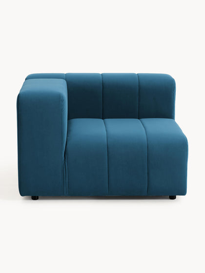 Westwing Sofá Modular De Terciopelo Con Reposapiés Lena (3 Plazas)