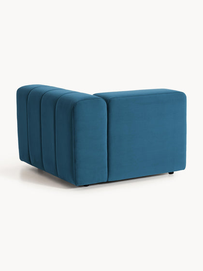 Westwing Sofá Modular De Terciopelo Con Reposapiés Lena (3 Plazas)