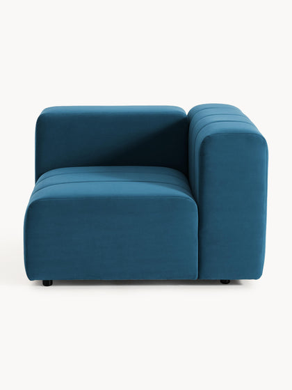 Westwing Sofá modular de terciopelo con reposapiés Lena (3 plazas)