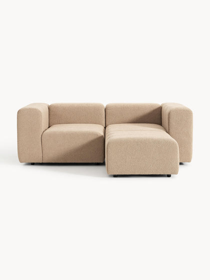 Westwing Sofá Modular En Tejido Bouclé Con Reposapiés Izquierdo/derecho Lena (3 Plazas)