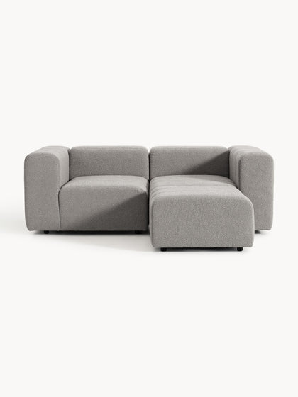 Westwing Sofá Modular En Tejido Bouclé Con Reposapiés Izquierdo/derecho Lena (3 Plazas)