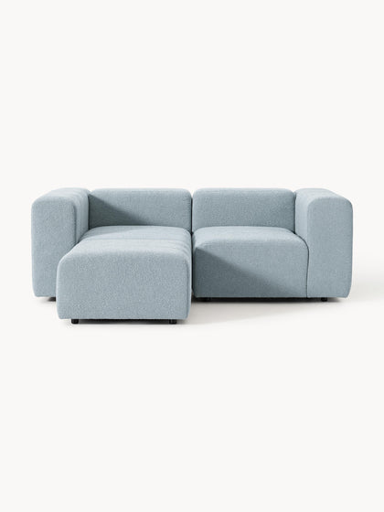 Westwing Sofá modular en tejido bouclé Lena (3 plazas) con reposapiés