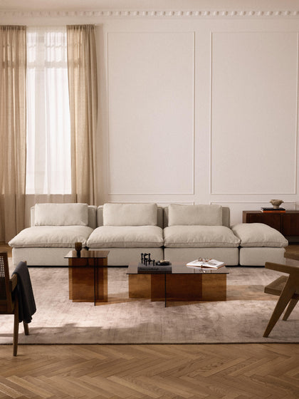 Westwing Sofá Modular Grande Con Reposapiés Felix (3 Plazas)