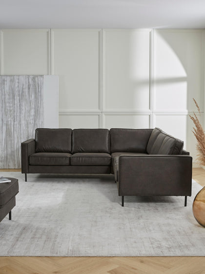 Westwing Sofá Rinconera Grande De Cuero Reciclado Hunter