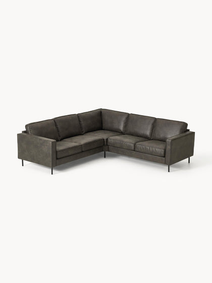 Westwing Sofá Rinconera Grande De Cuero Reciclado Hunter