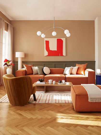 Westwing Sofá Rinconera Modular Con Reposapiés Izquierdo/derecho Lennon (4 plazas)