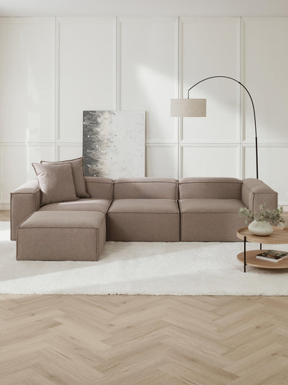 Westwing Sofá Rinconera Modular Con Reposapiés Izquierdo/derecho Lennon (4 plazas)