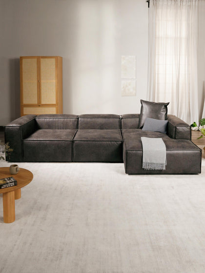 Westwing Sofá Rinconera Modular De Cuero Reciclado Lennon