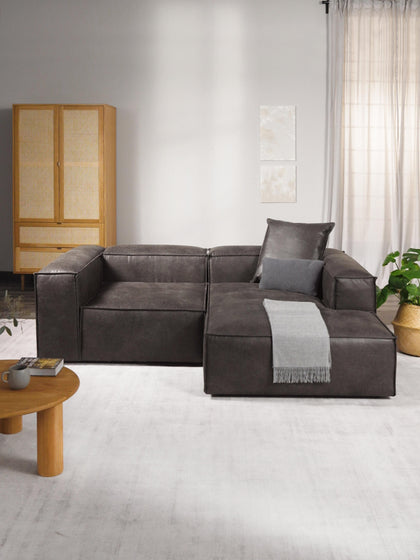 Westwing Sofá Rinconera Modular De Cuero Reciclado Lennon