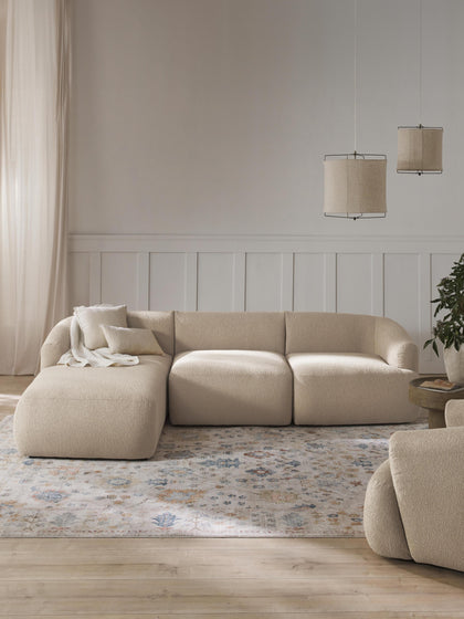 Westwing Sofá Rinconera Modular En Tejido Bouclé Sofia (3 Plazas)