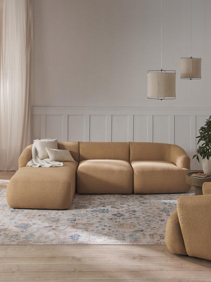 Westwing Sofá Rinconera Modular En Tejido Bouclé Sofia (3 Plazas)