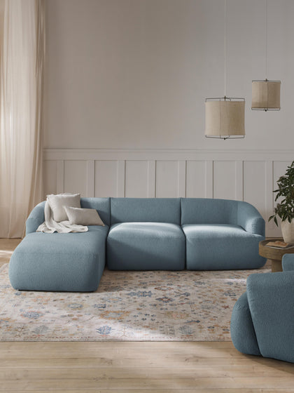 Westwing Sofá Rinconera Modular En Tejido Bouclé Sofia (3 Plazas)