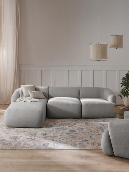 Westwing Sofá Rinconera Modular En Tejido Bouclé Sofia (3 Plazas)