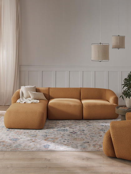 Westwing Sofá Rinconera Modular En Tejido Bouclé Sofia (3 Plazas)