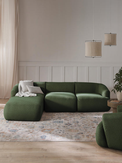 Westwing Sofá Rinconera Modular En Tejido Bouclé Sofia (3 Plazas)