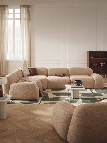 Westwing Sofá Rinconera Modular En Tejido Bouclé Wolke (4 Plazas)