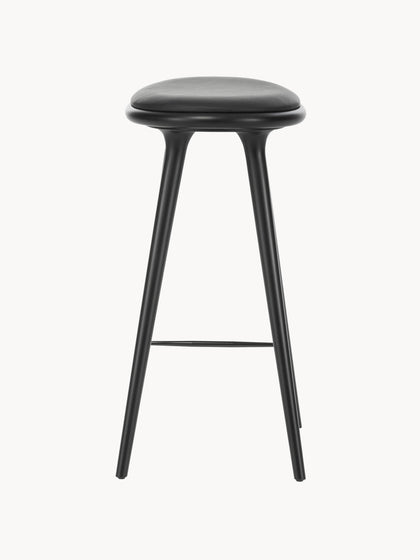 Westwing Taburete Alto De Madera De Haya Y Cuero High Stool