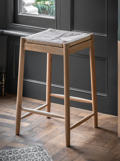 Westwing Taburete Artesanal De Madera De Roble Eton