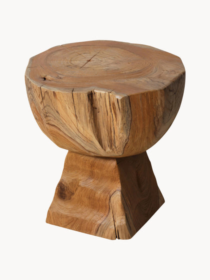 Westwing Taburete Artesanal De Madera De Teca Arched