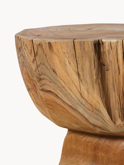 Westwing Taburete Artesanal De Madera De Teca Arched