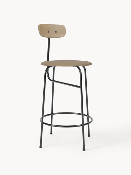 Westwing Taburete De Bar De Cuero Con Estructura De Metal Afteroom