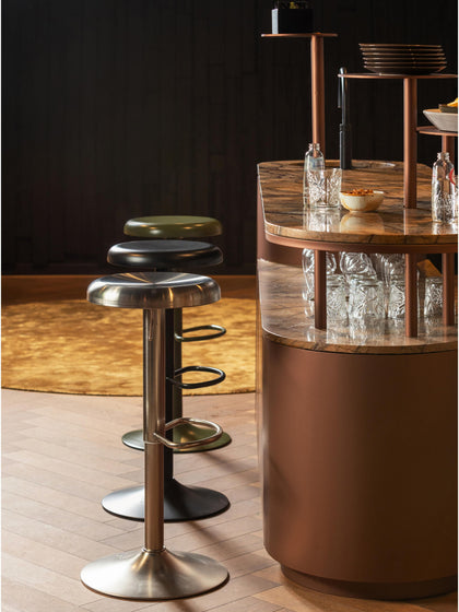 Westwing Taburete De Bar De Metal Isaac Regulable En Altura