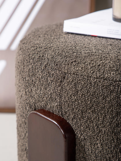 Westwing Taburete De Tejido Bouclé Con Patas De Madera Coffey